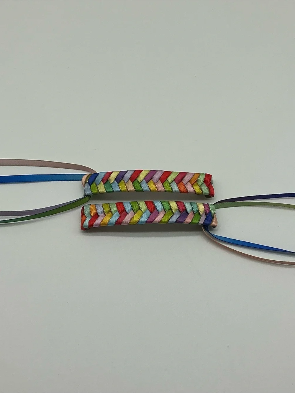 Rainbow and Pastel Rainbow 80s Barrettes & 12 Jelly Bracelets